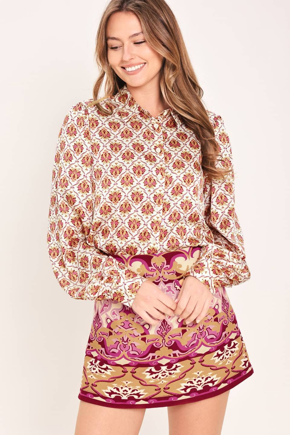 Sally Woven Print Skort Skirt