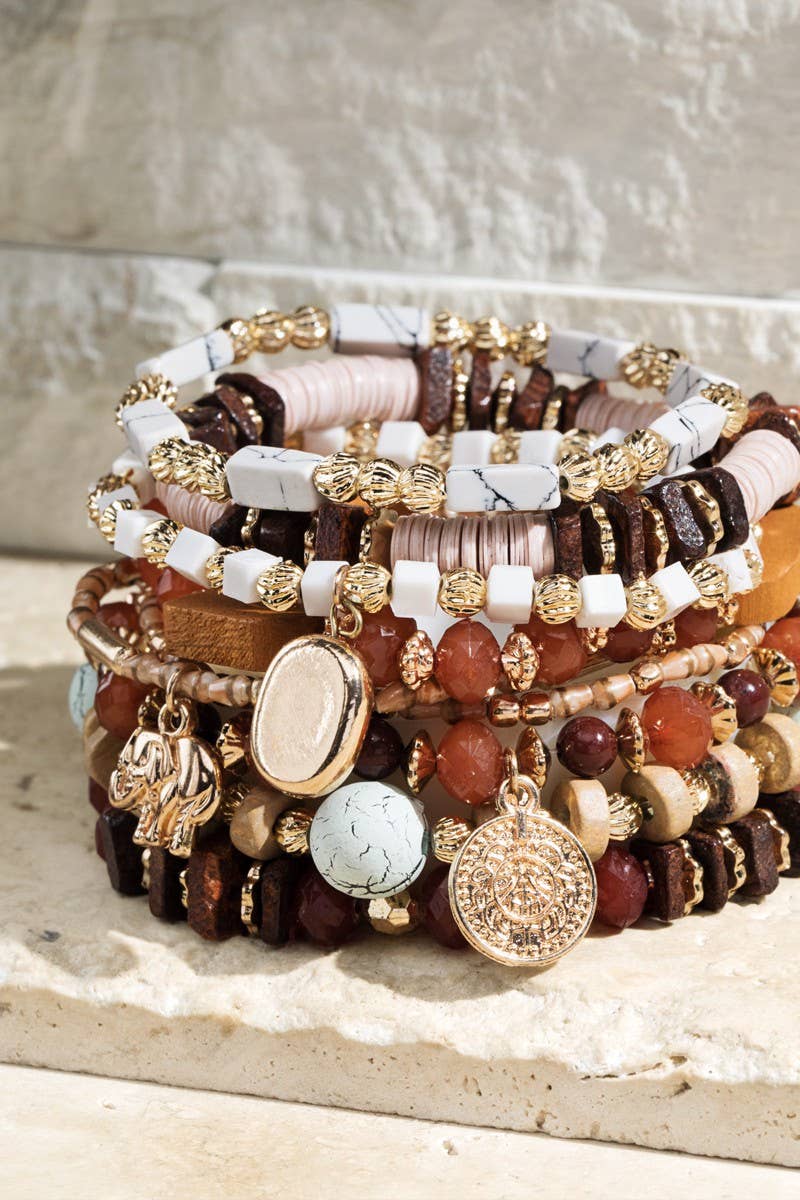 Flint Multi Layered Natural Stone Bracelet