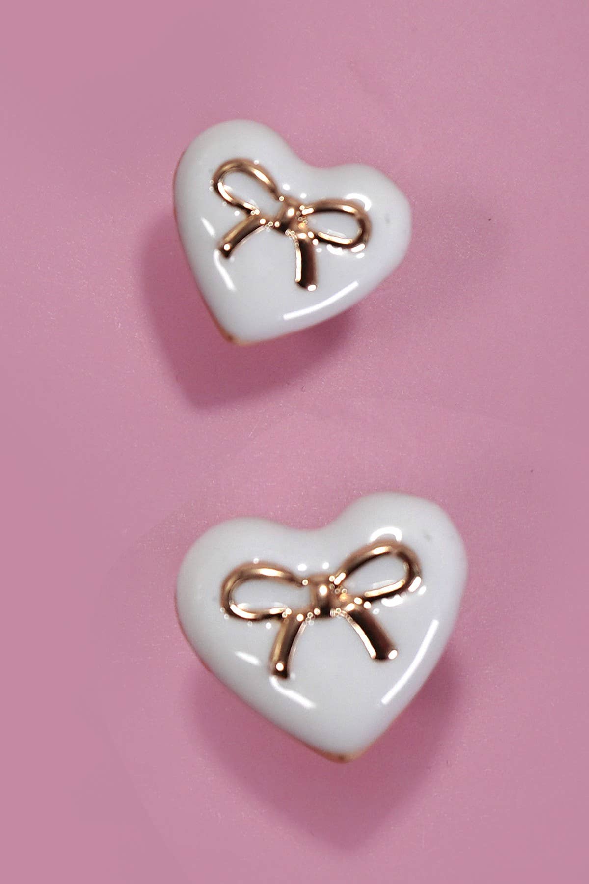 Heart Bow Stud Earrings