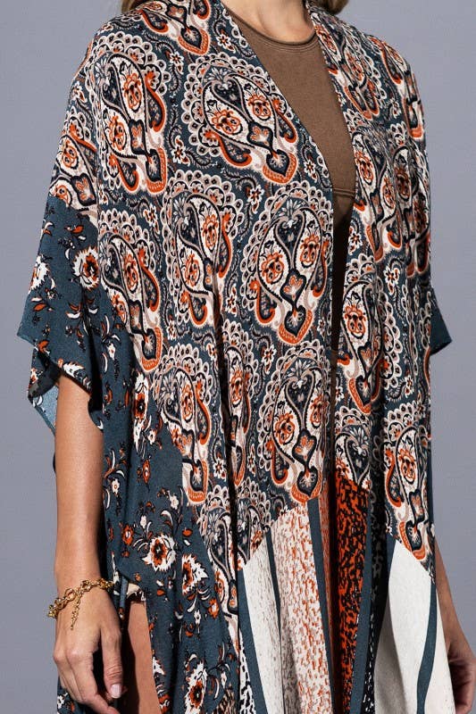Sweeney Vintage Inspired Paisley Kimono