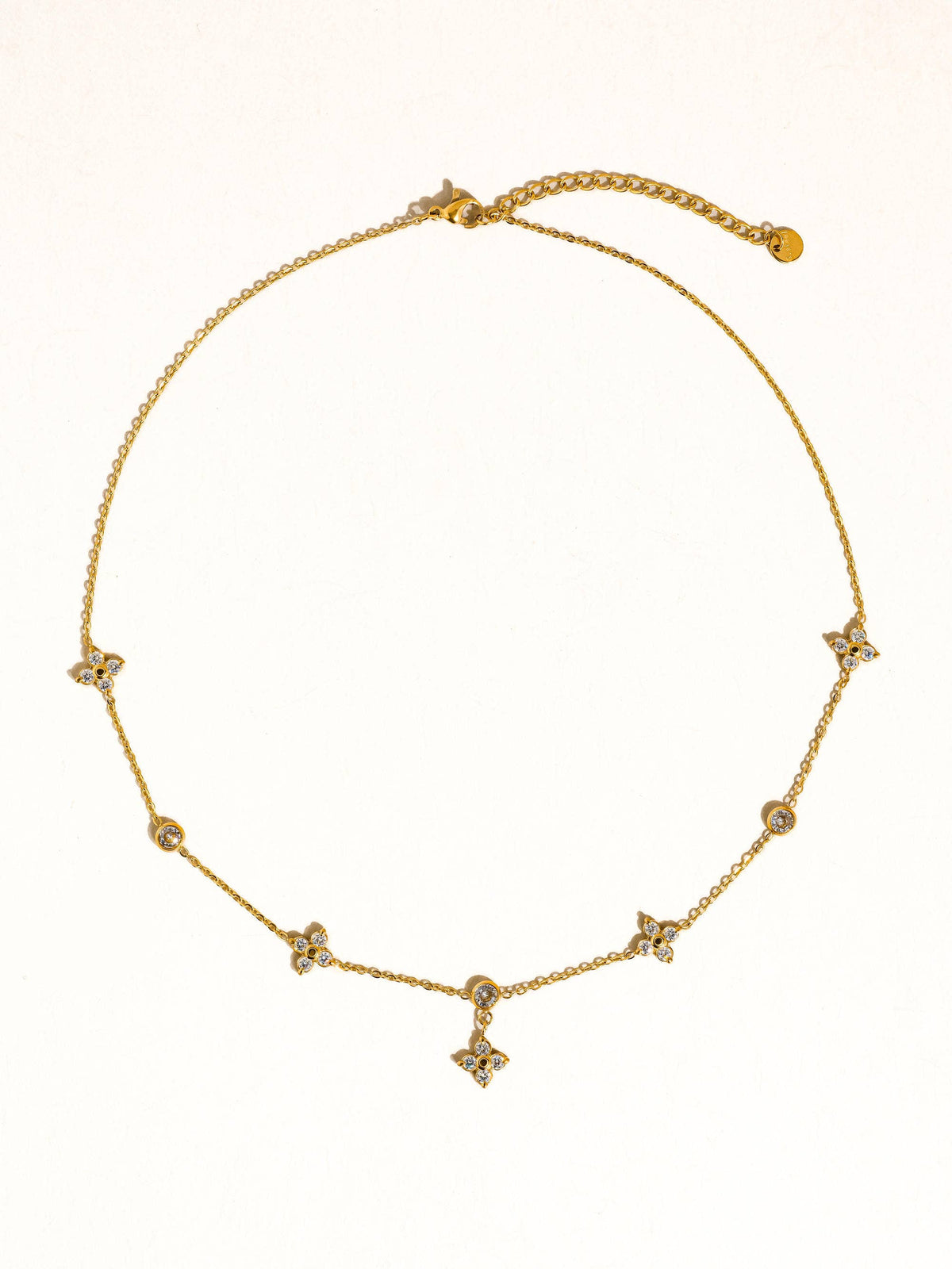 Flânerie by MAIQ Aveline 18K Gold Non-Tarnish CZ Floral Chain Necklace