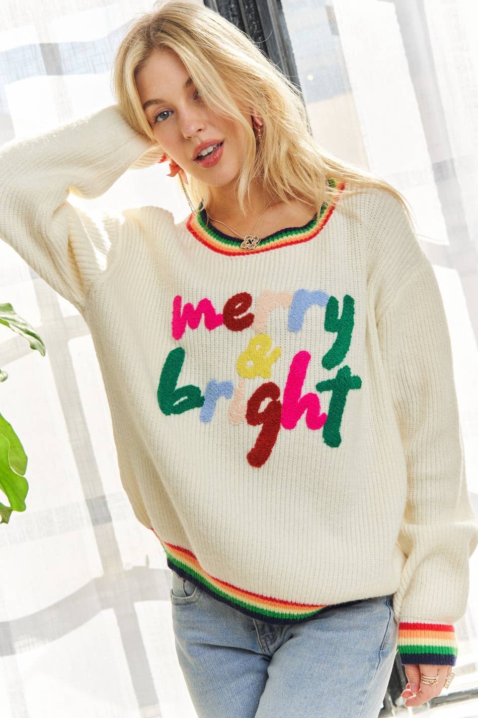 Merry & Bright Rainbow Sweater