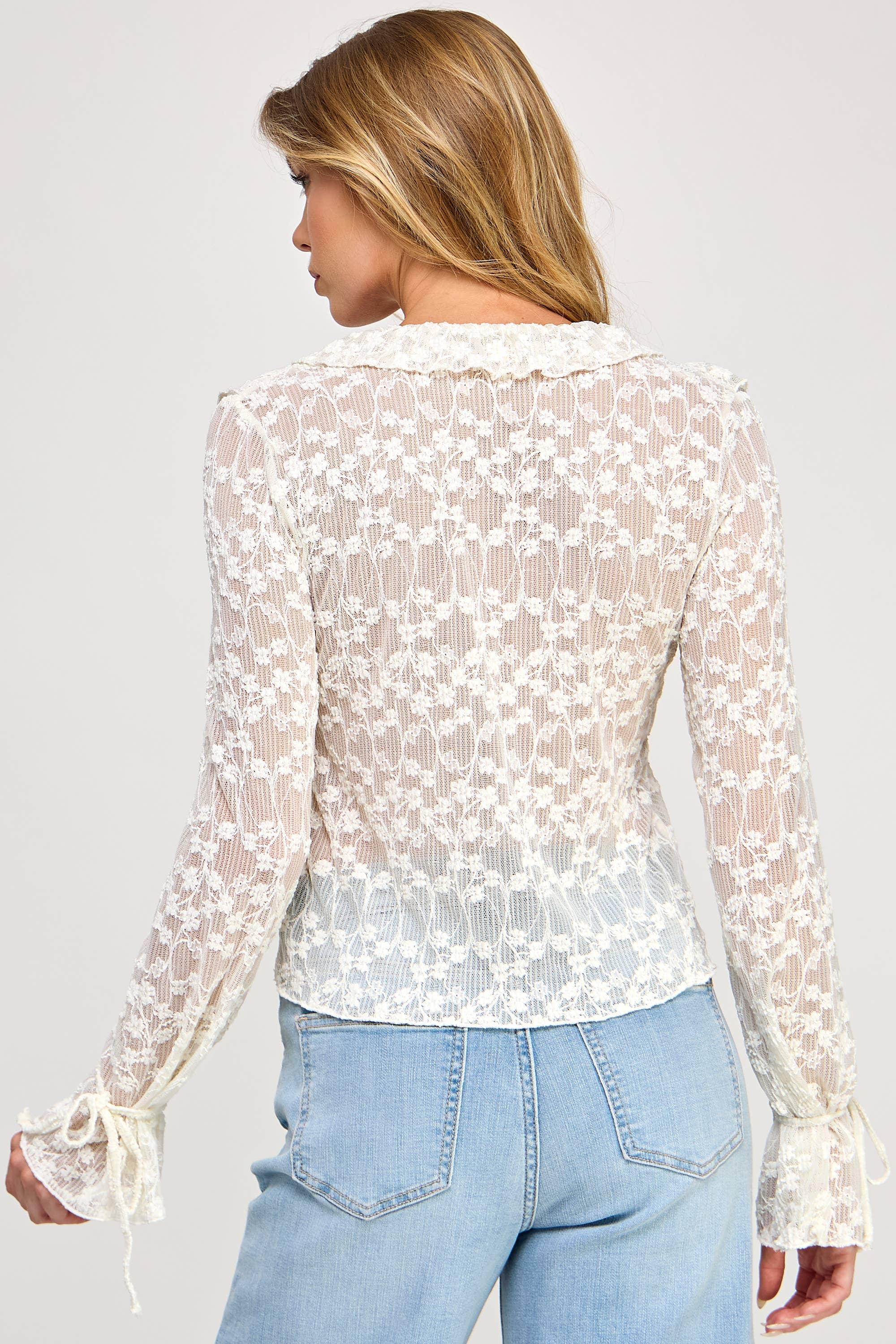 Vada Ruffle Floral Lace Top