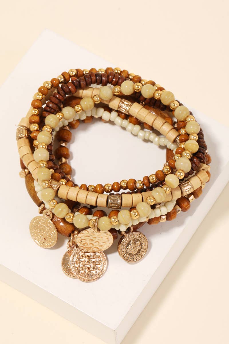Armin Mixed Tones Beaded Bracelet Set