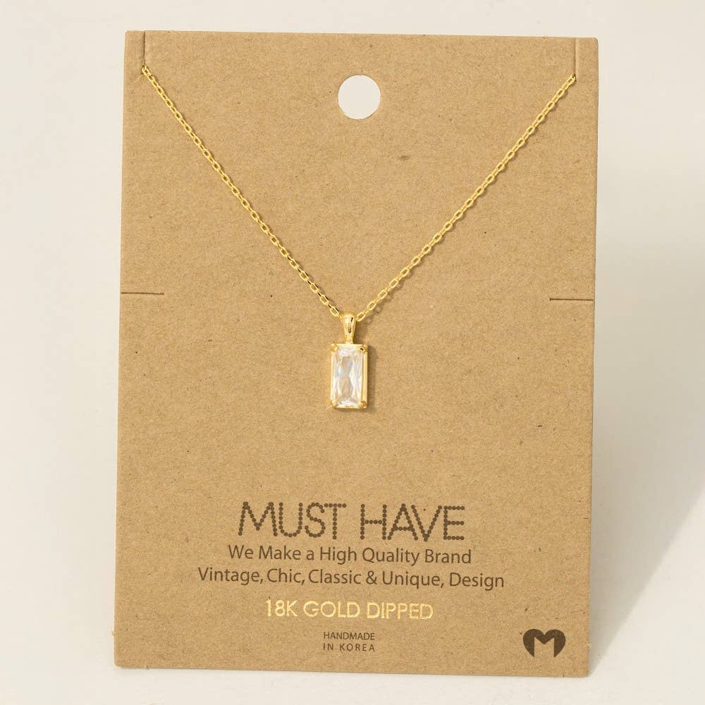 Aerie Baguette Drop Charm Necklace