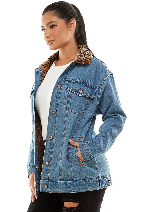Munn Sherpa Lined Long Denim Jacket