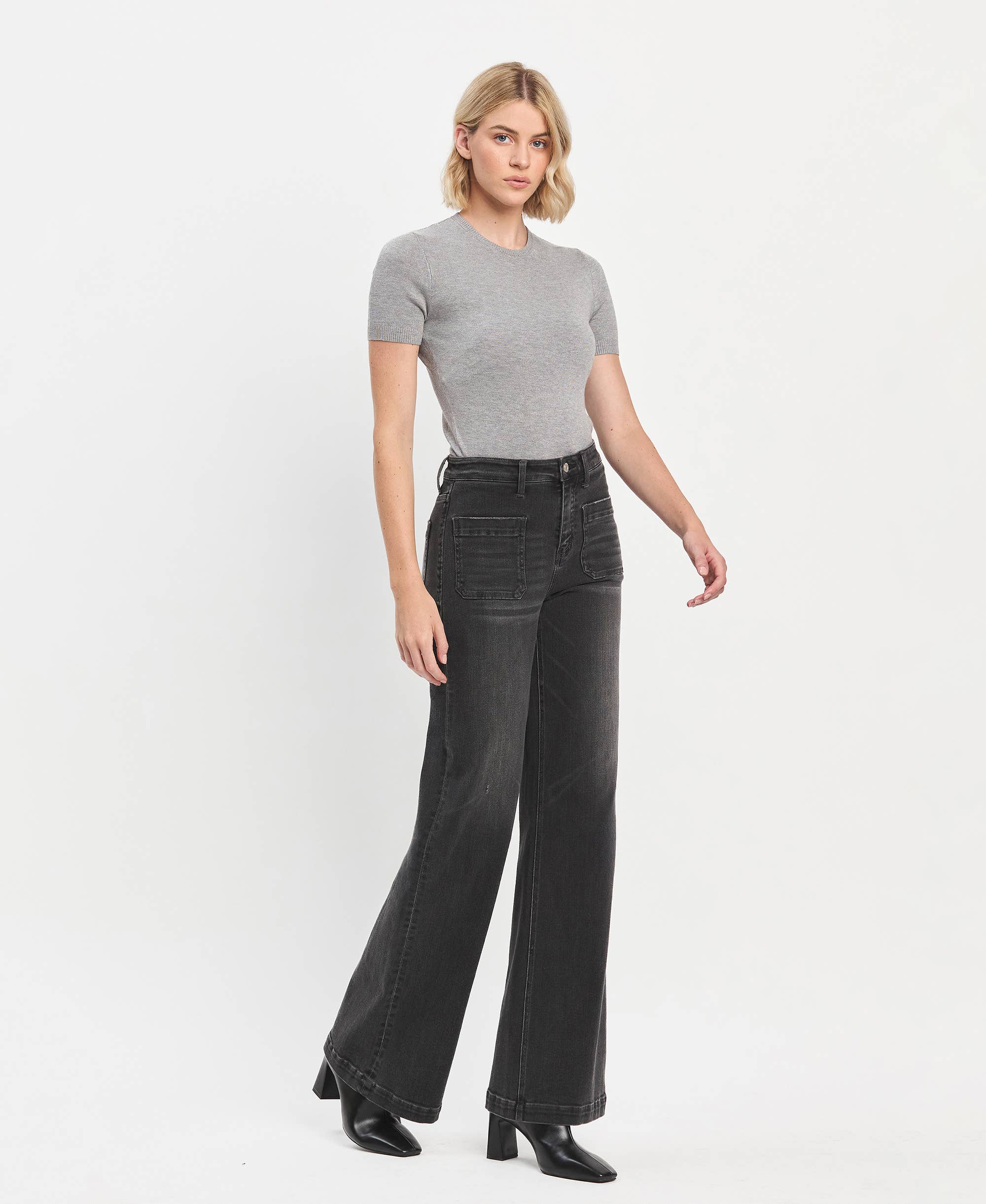 Vervet Rafferty High Rise Wide Trouser Jeans PREORDER