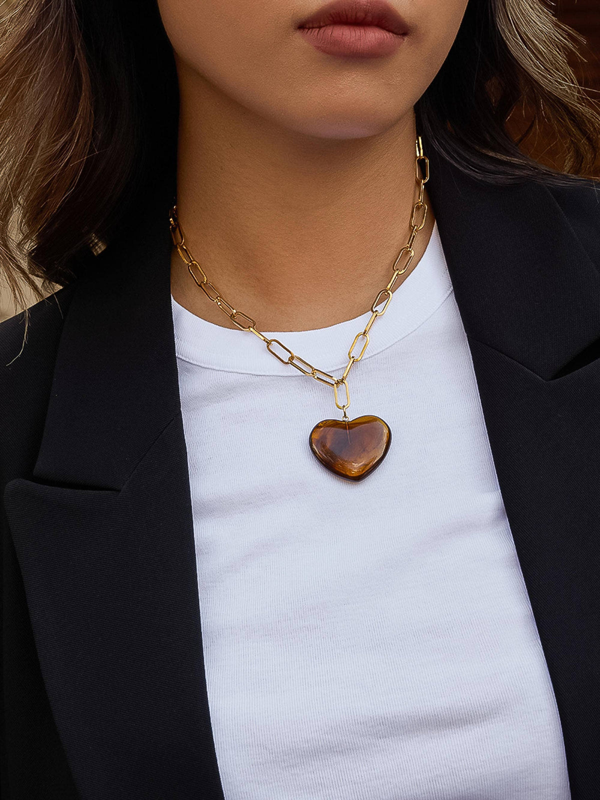 Flânerie by MAIQ Rouelle 18K Gold Non-Tarnish Heart Chain Necklace