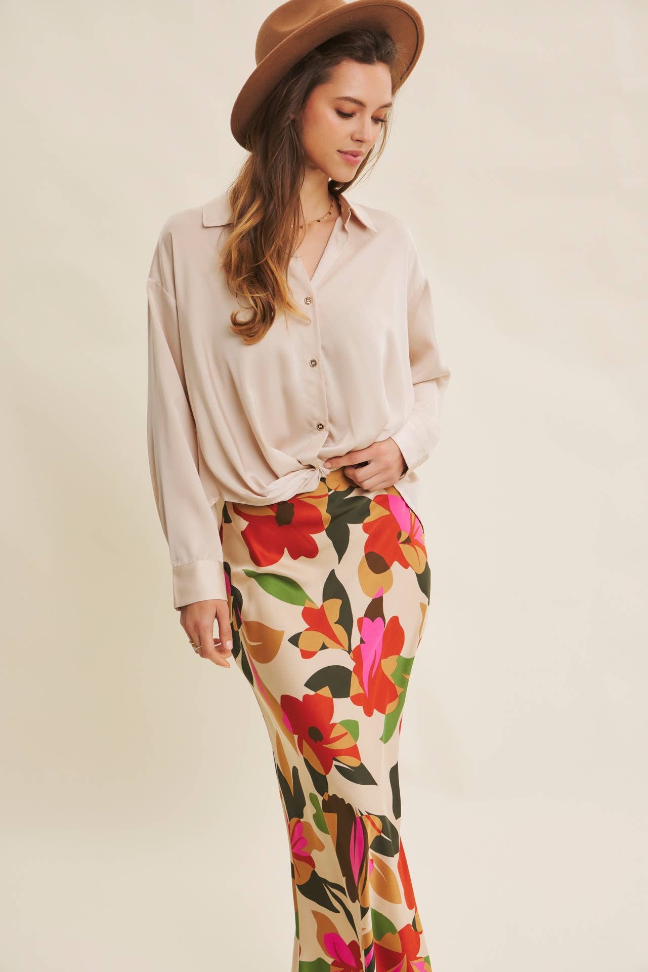 Gordon Button Down Satin Shirt