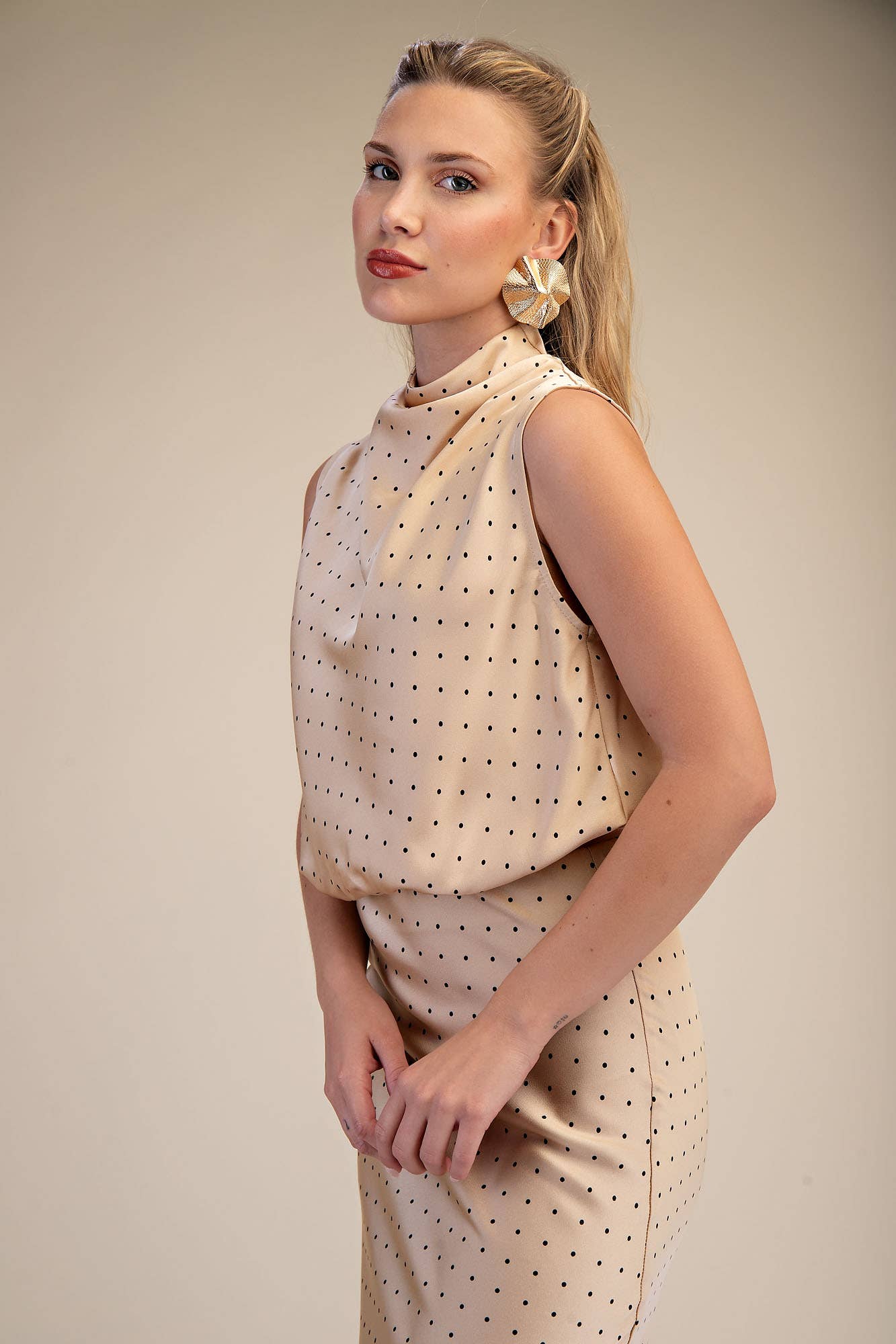 Mollie High Neck Sleeveless Top