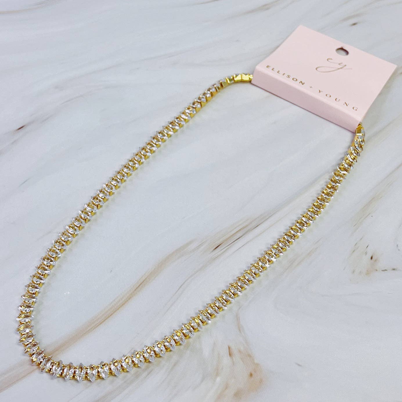 Lawry Marquise Cut Sparkle Tennis Necklace