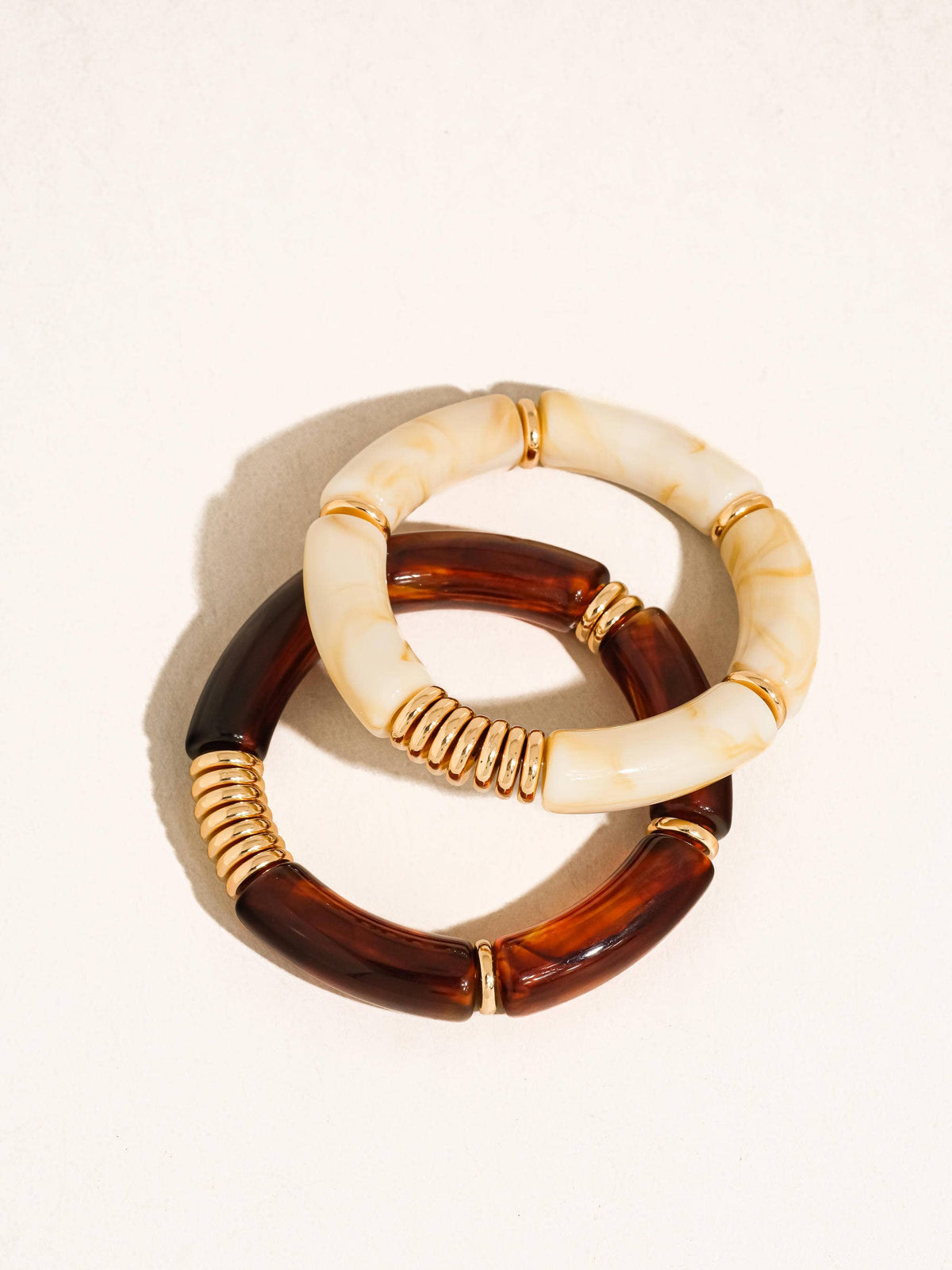 Flânerie by MAIQ Cove 18K Gold Non-Tarnish Chunky Resin Bangle Set
