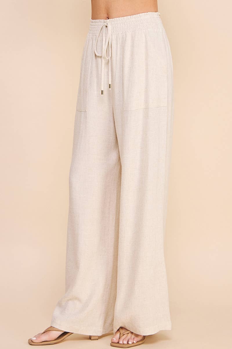 Tabitha Soft Linen Wide Leg Pants