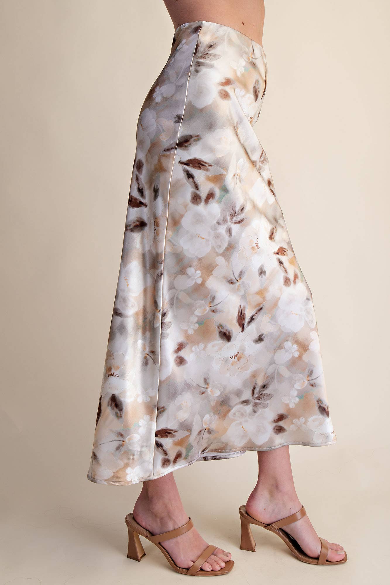 Mina Waist Elastic Band Midi Skirt