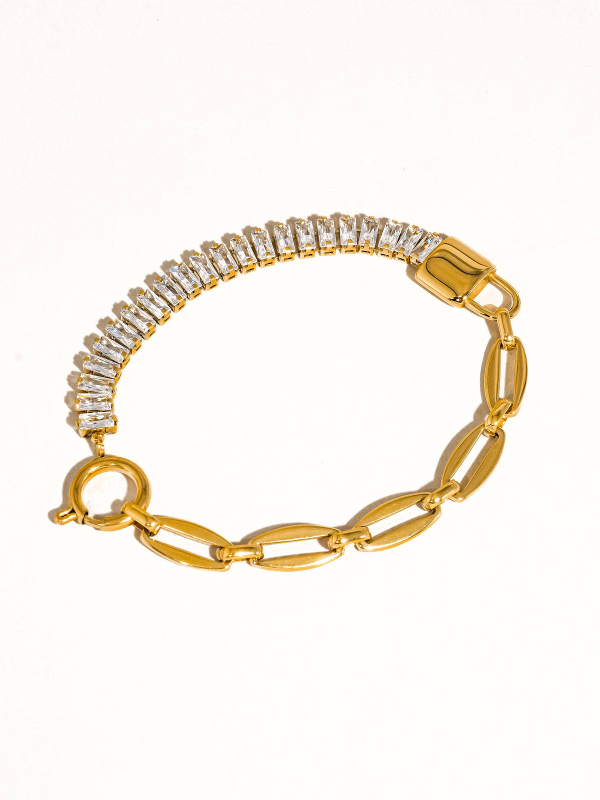 Flânerie by MAIQ Benson 18K Gold Non-Tarnish Rhinestone Chain Bracelet