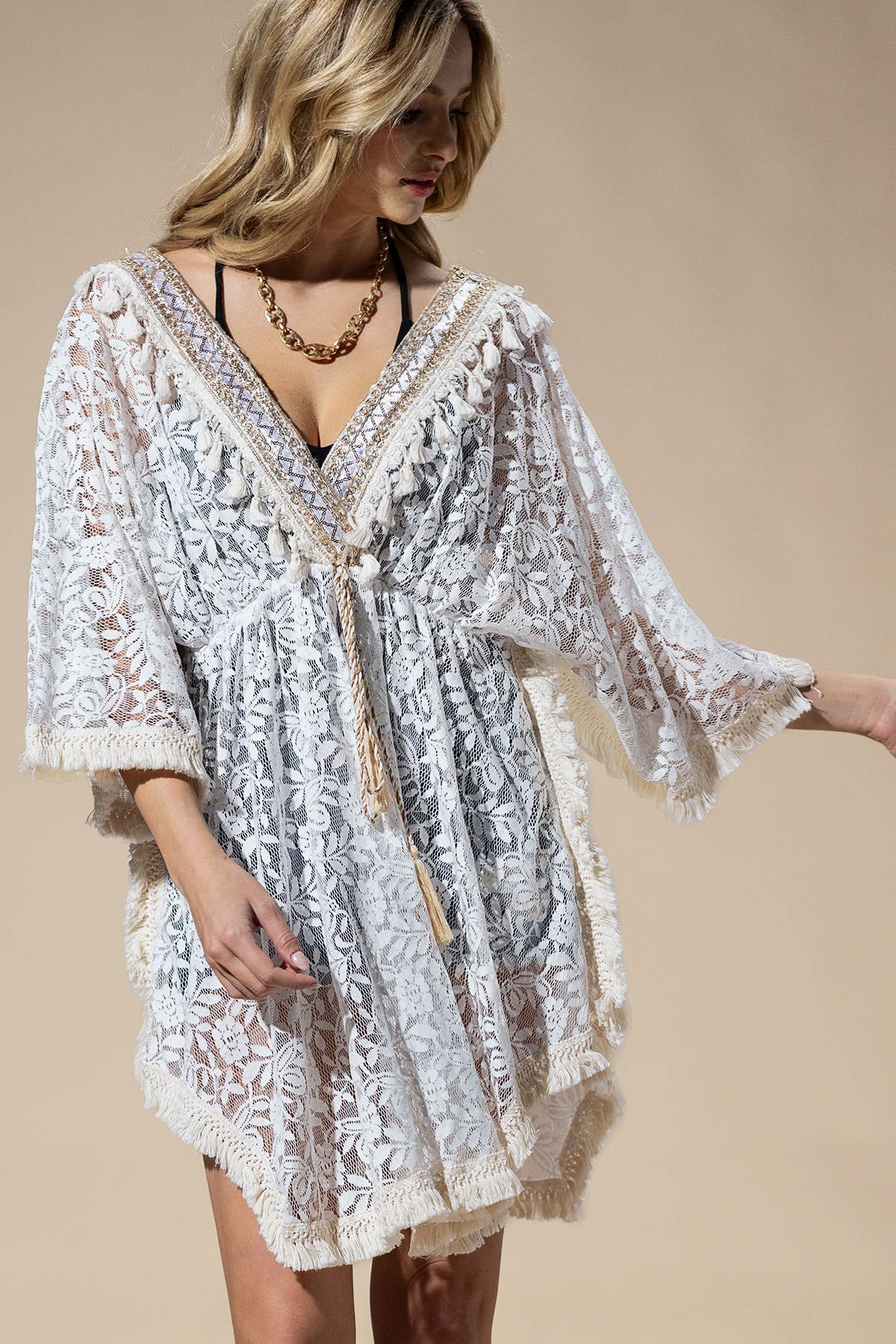 Hibbs Cover Up Lace Kimono