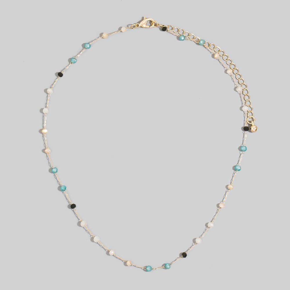 Soilee Assorted Dainty Bead Station Chain Necklace