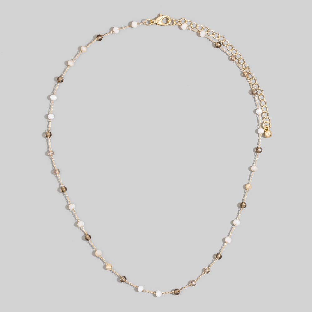 Soilee Assorted Dainty Bead Station Chain Necklace