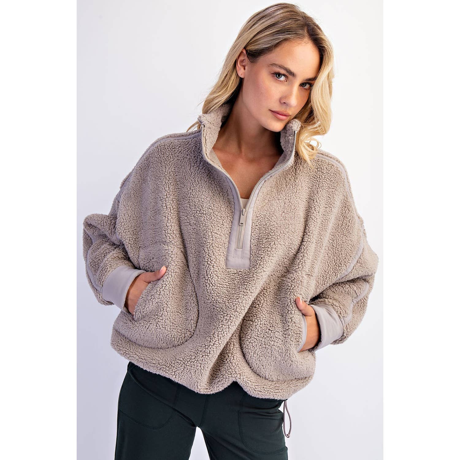 Stila Plush Sherpa Pullover Jacket