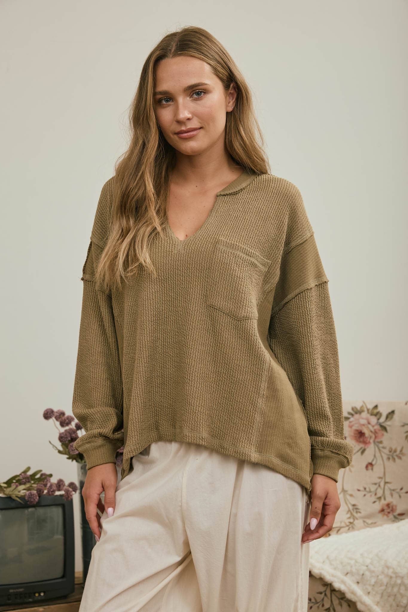 Safron Ribbed Top