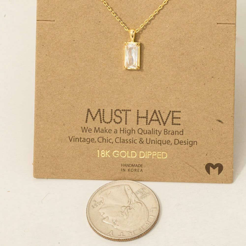 Aerie Baguette Drop Charm Necklace