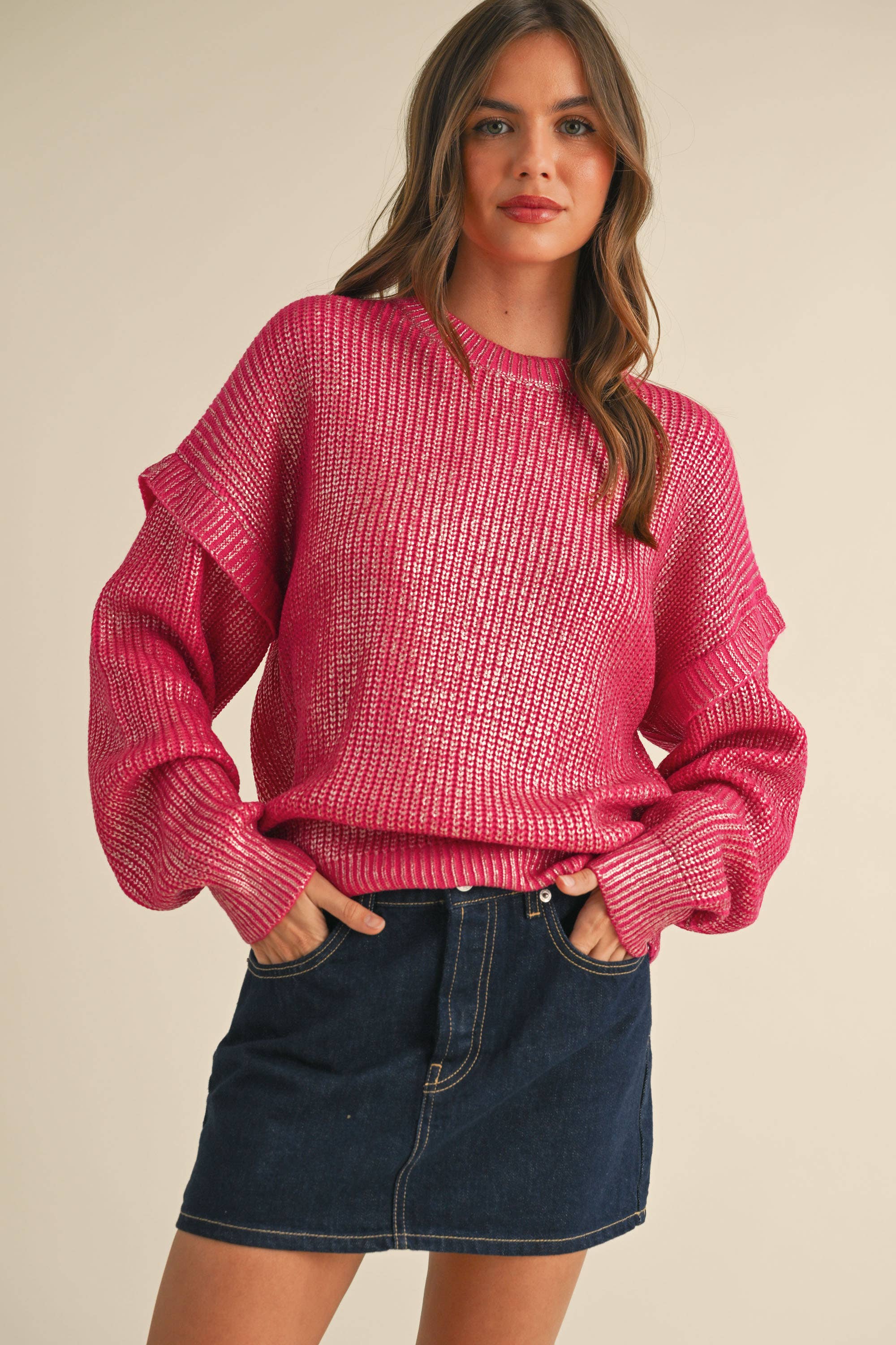 Grayson Metallic Knit Sweater FINAL SALE