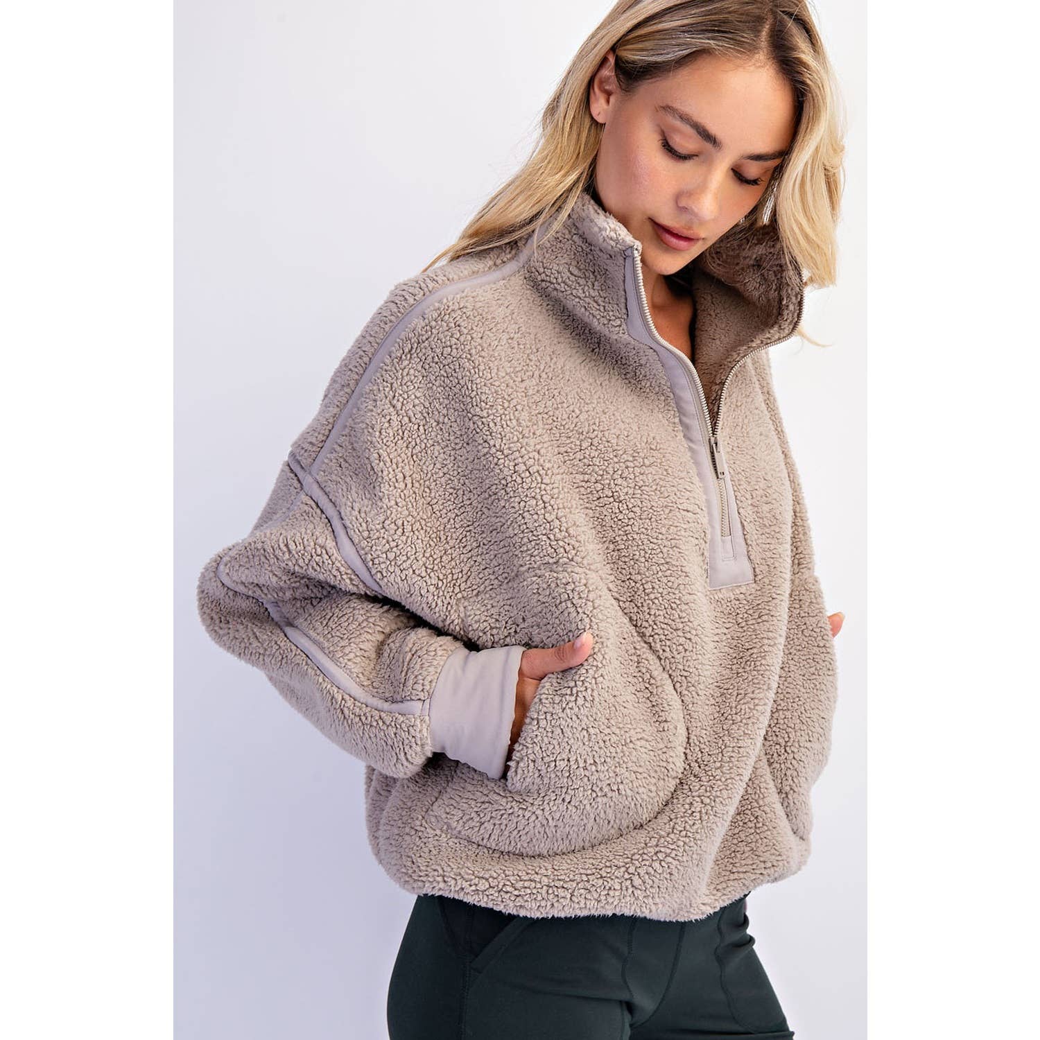 Stila Plush Sherpa Pullover Jacket