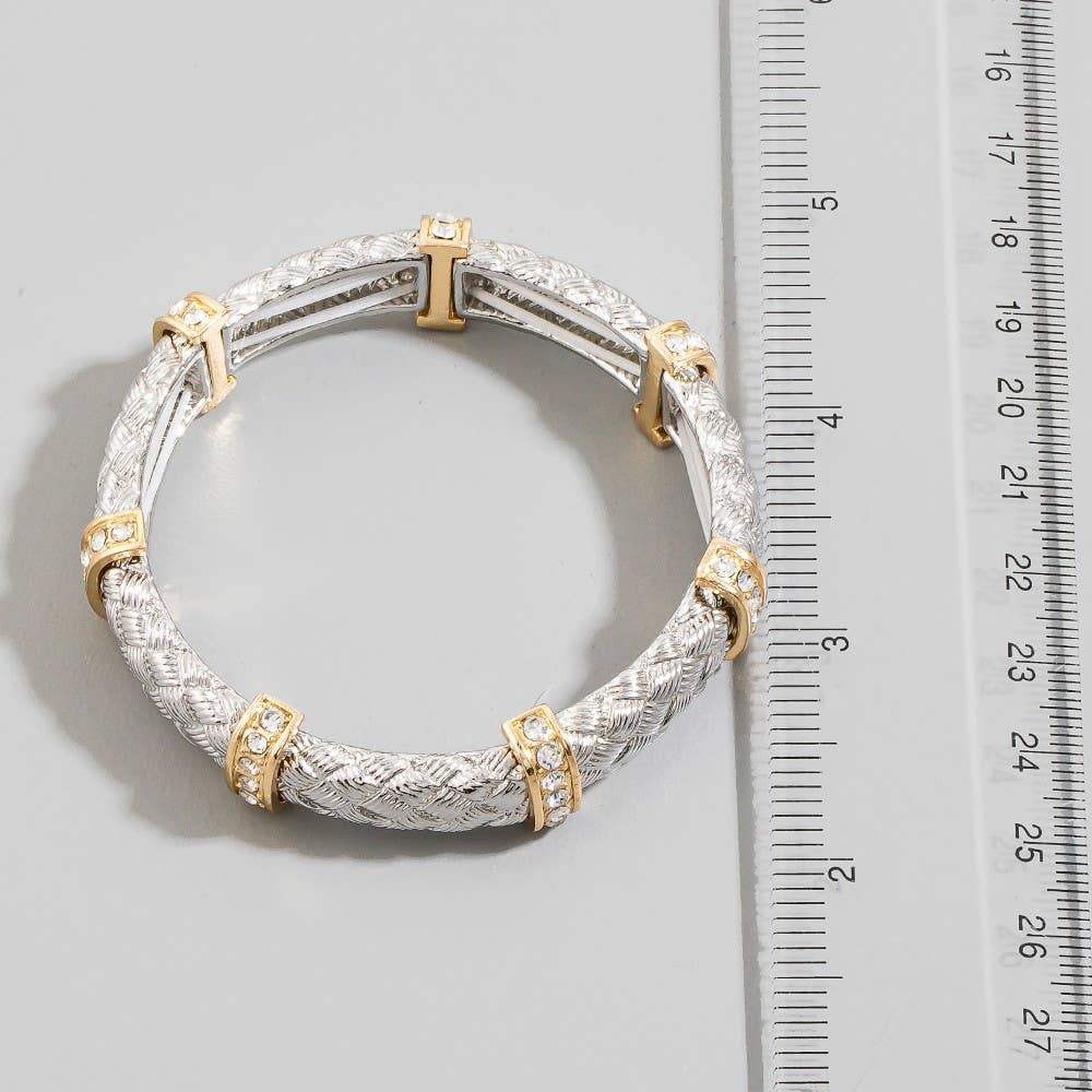 Arly Two Tone Metallic Elastic Bracelet
