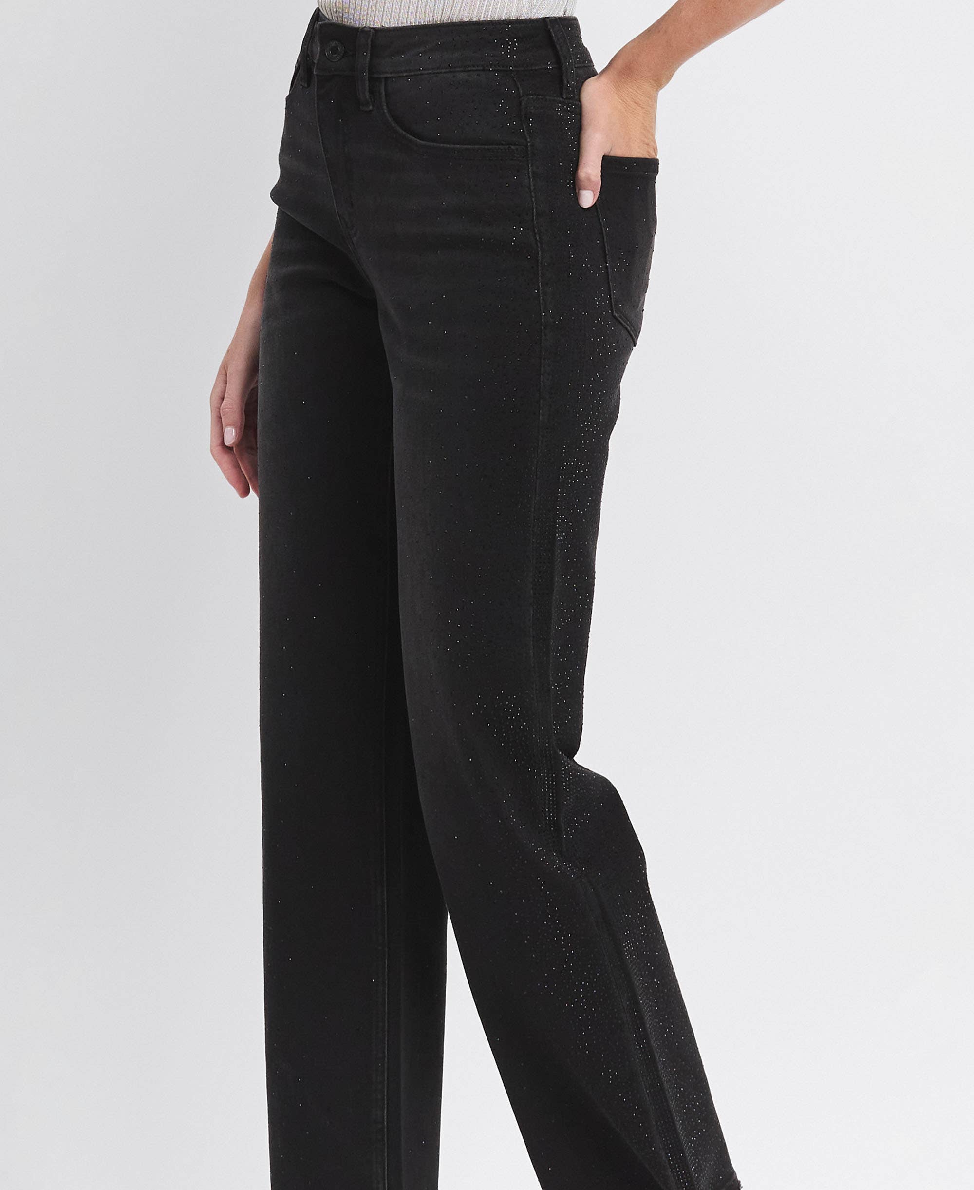 Vervet Ace High Rise Slim Rhinestone Jeans