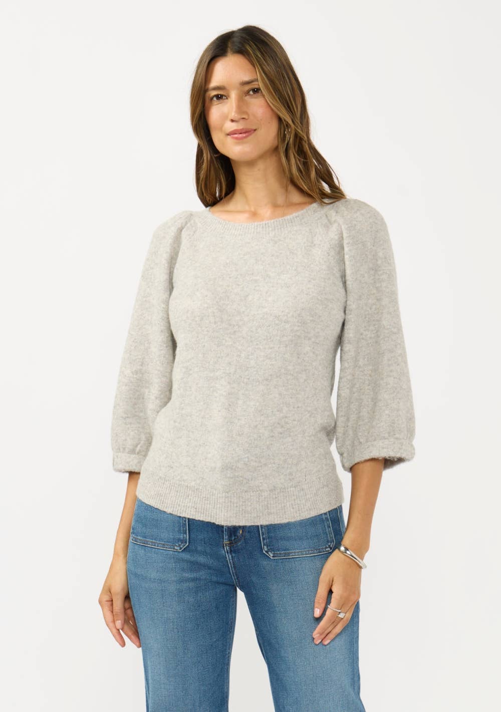 Flint Crewneck Puff Sleeve Sweater Top PREORDER