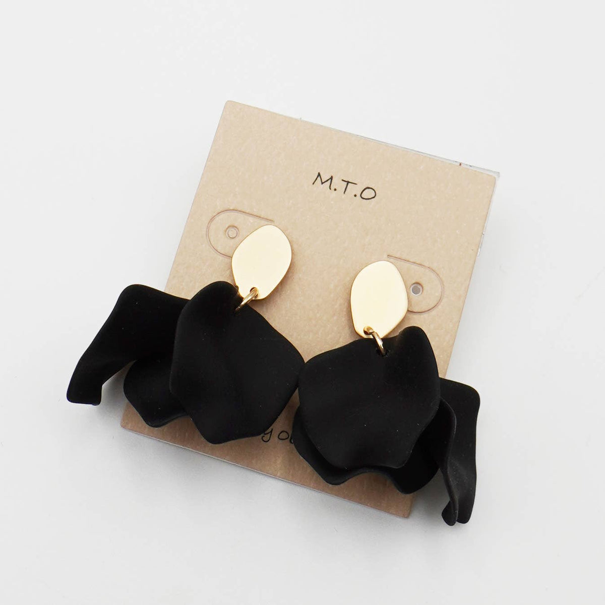 Donner Black Petal Drop Earrings