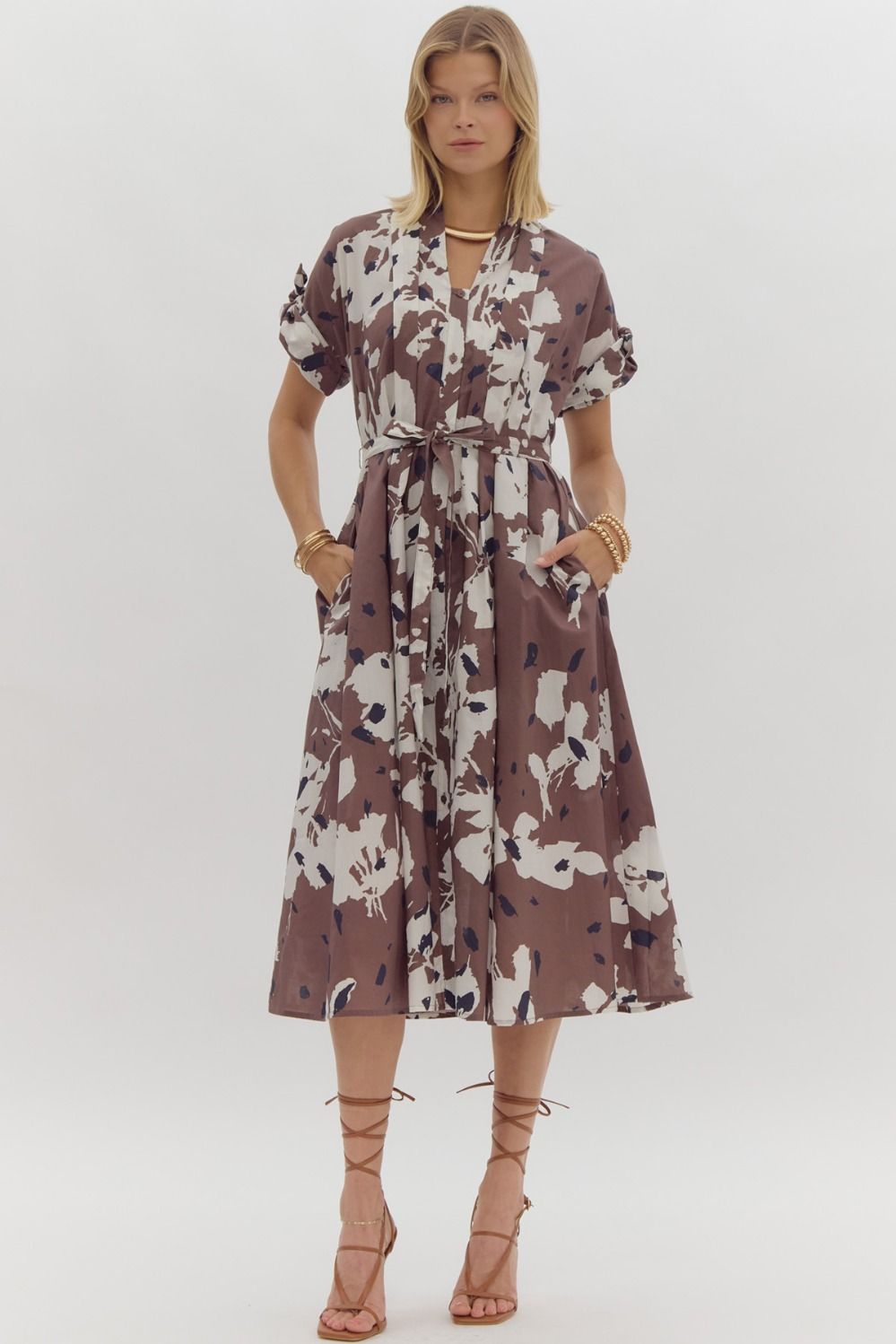 ENTRO Maude Floral Midi Dress FINAL SALE