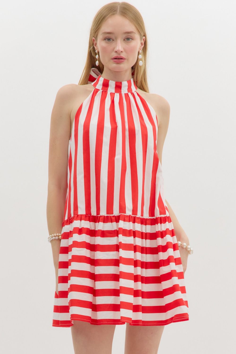 Entro Moya Stripe Halter Dress
