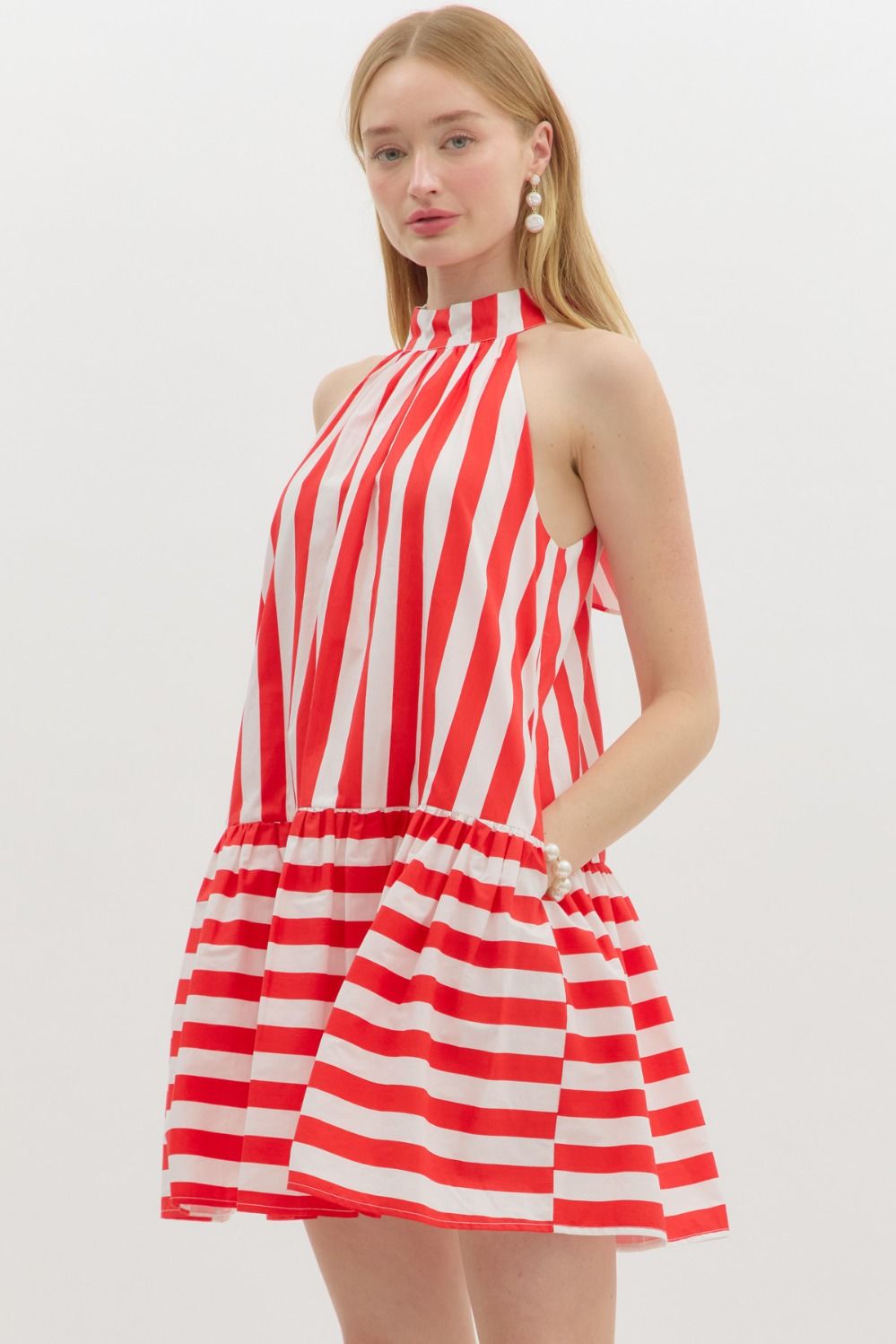 Entro Moya Stripe Halter Dress