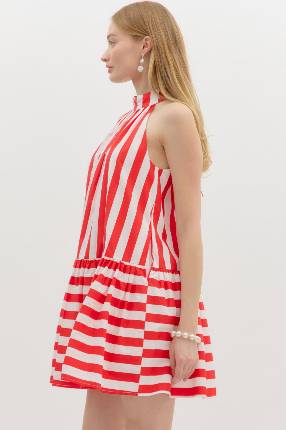 Entro Moya Stripe Halter Dress