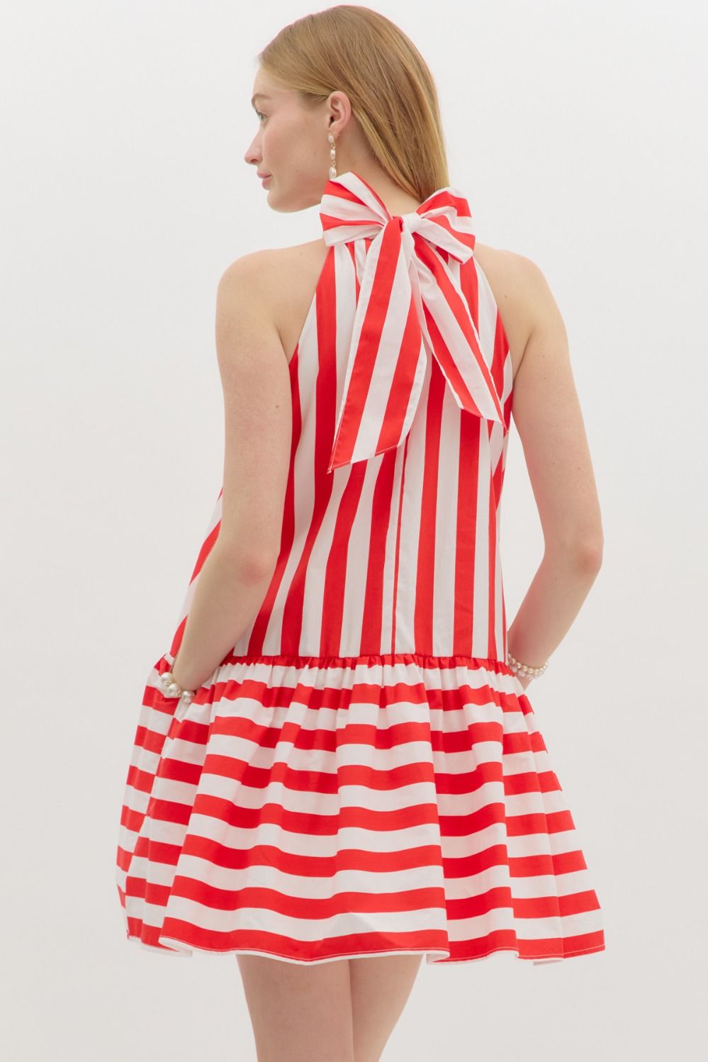 Entro Moya Stripe Halter Dress