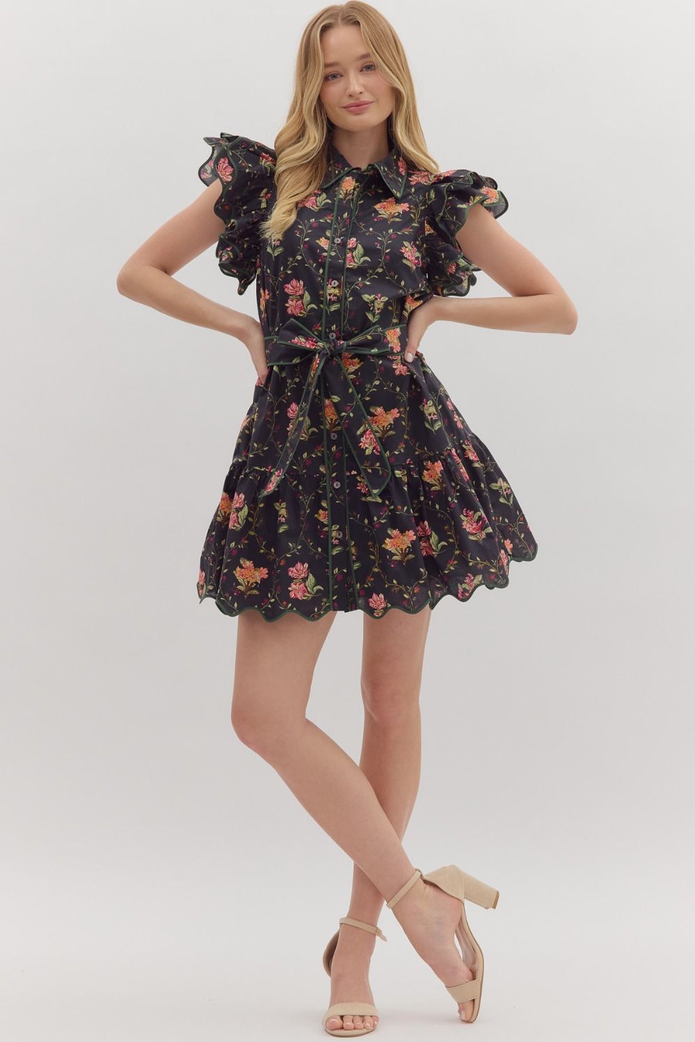 Vaughn Floral Ruffle Mini Dress