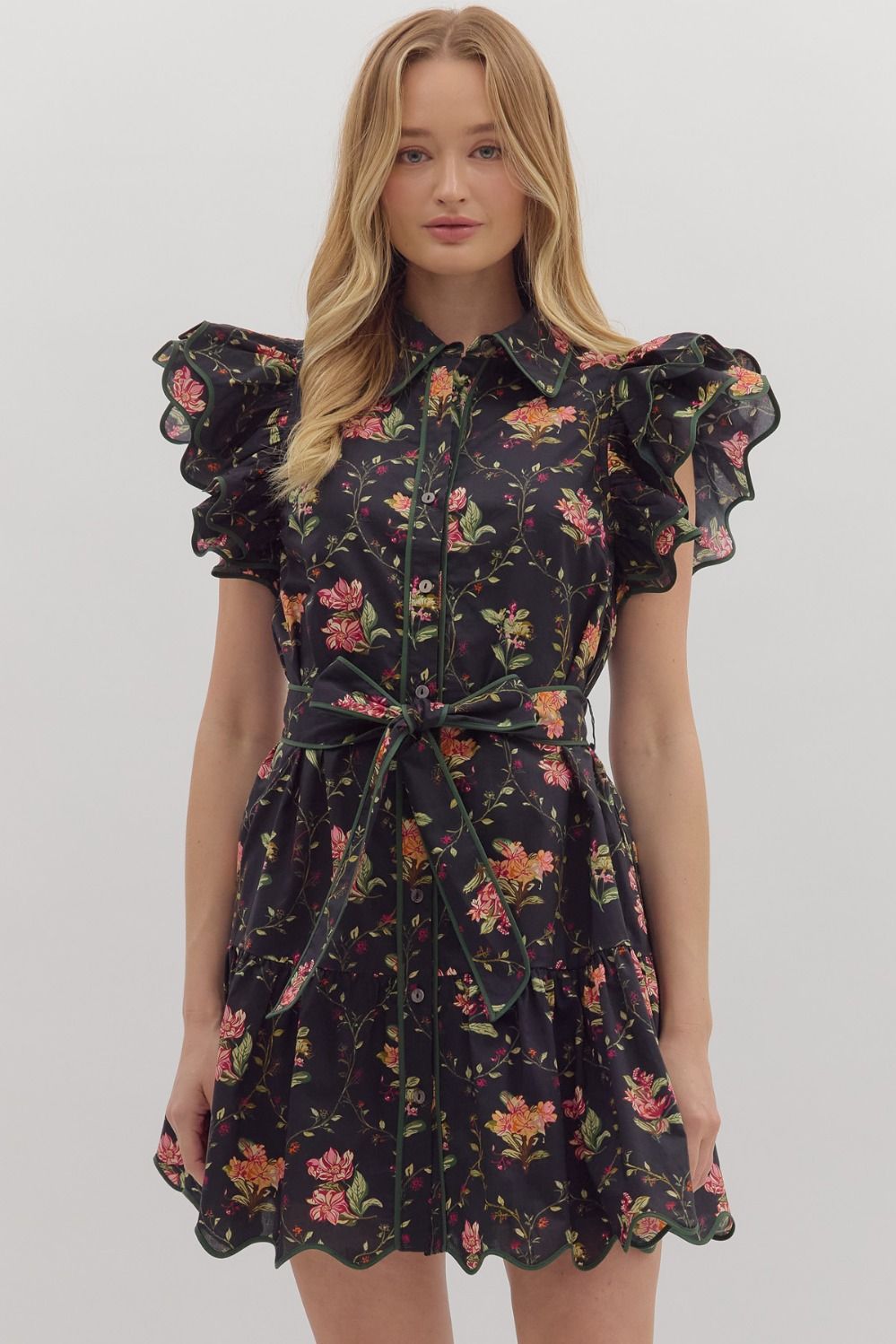 Vaughn Floral Ruffle Mini Dress PREORDER