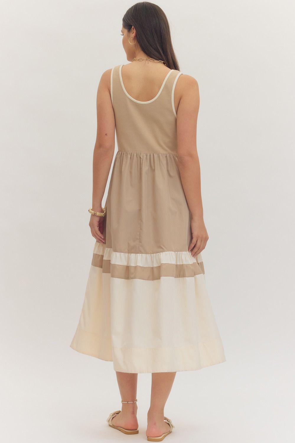 Entro Stefanie Colorblock Midi Dress