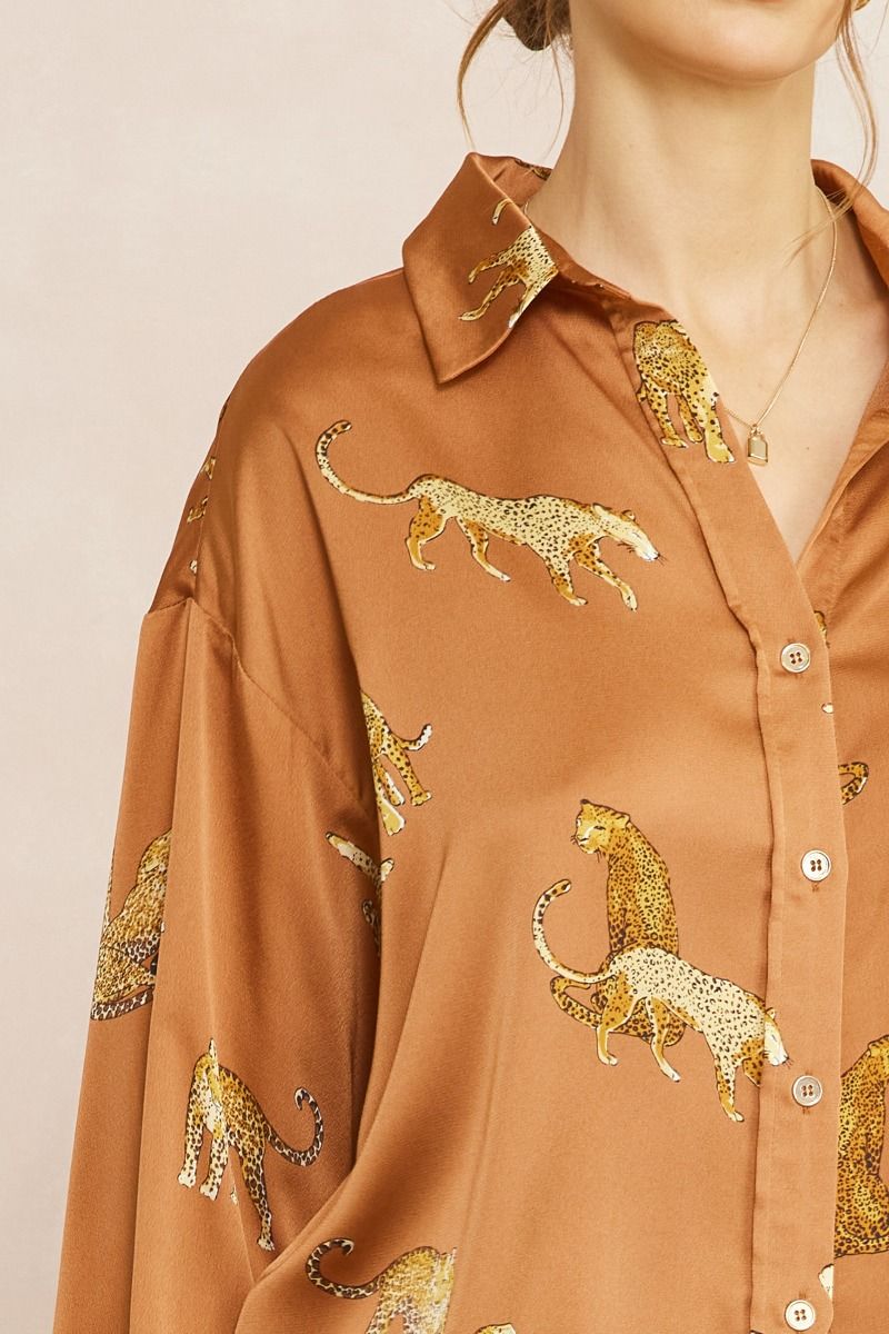Trudy Animal Print Button Shirt