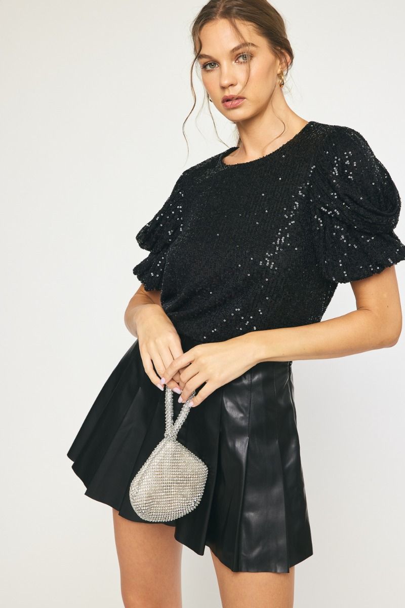 Marma Sequin Black Top FINAL SALE (Large Only!)
