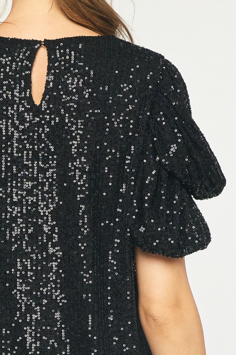 Marma Sequin Black Top FINAL SALE (Large Only!)