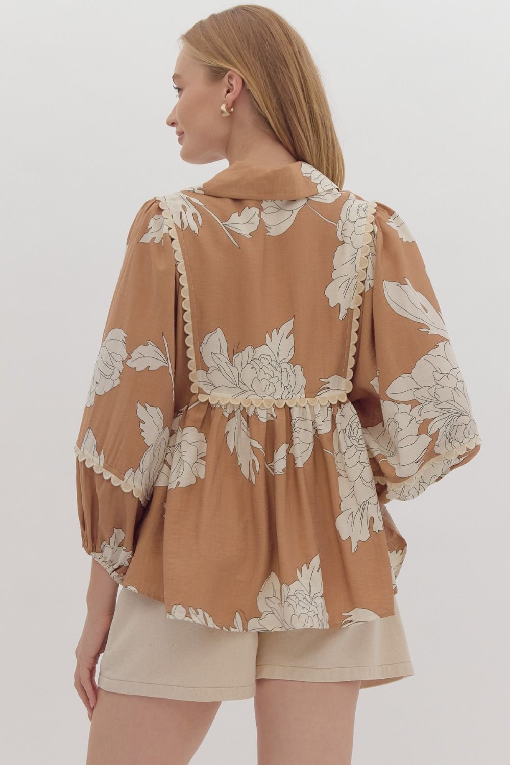 Tobi Floral Peplum Blouse FINAL SALE