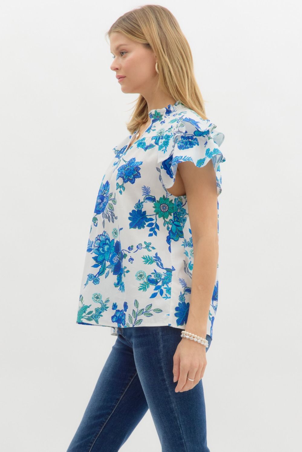 Cadence Blue Floral Top