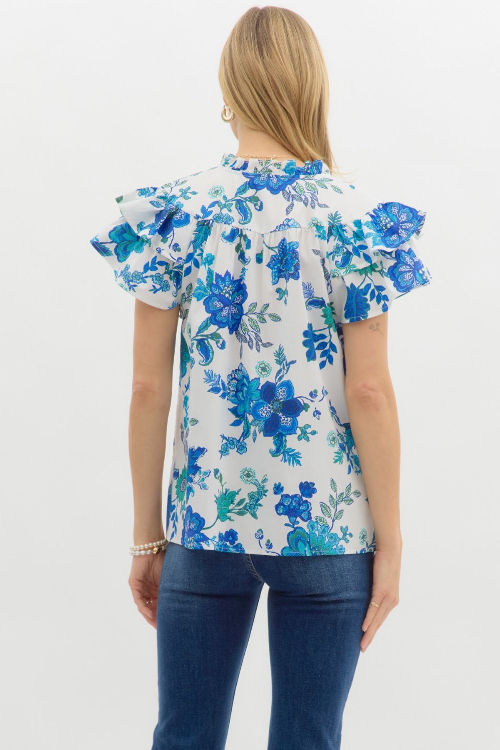 Cadence Blue Floral Top