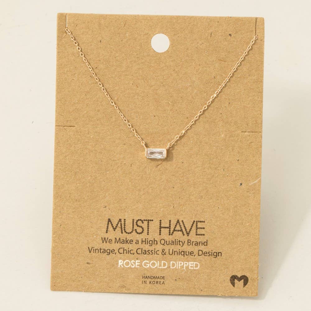 Arlow Mini Stud Rhinestone Pendant Necklace (2 Colors!)