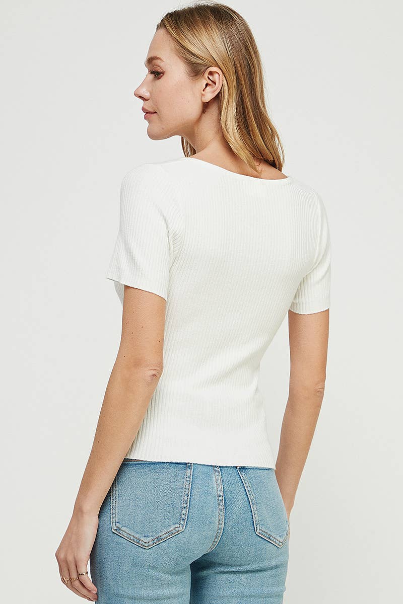 Tessa Ribbed Fine Gauge Top PREORDER