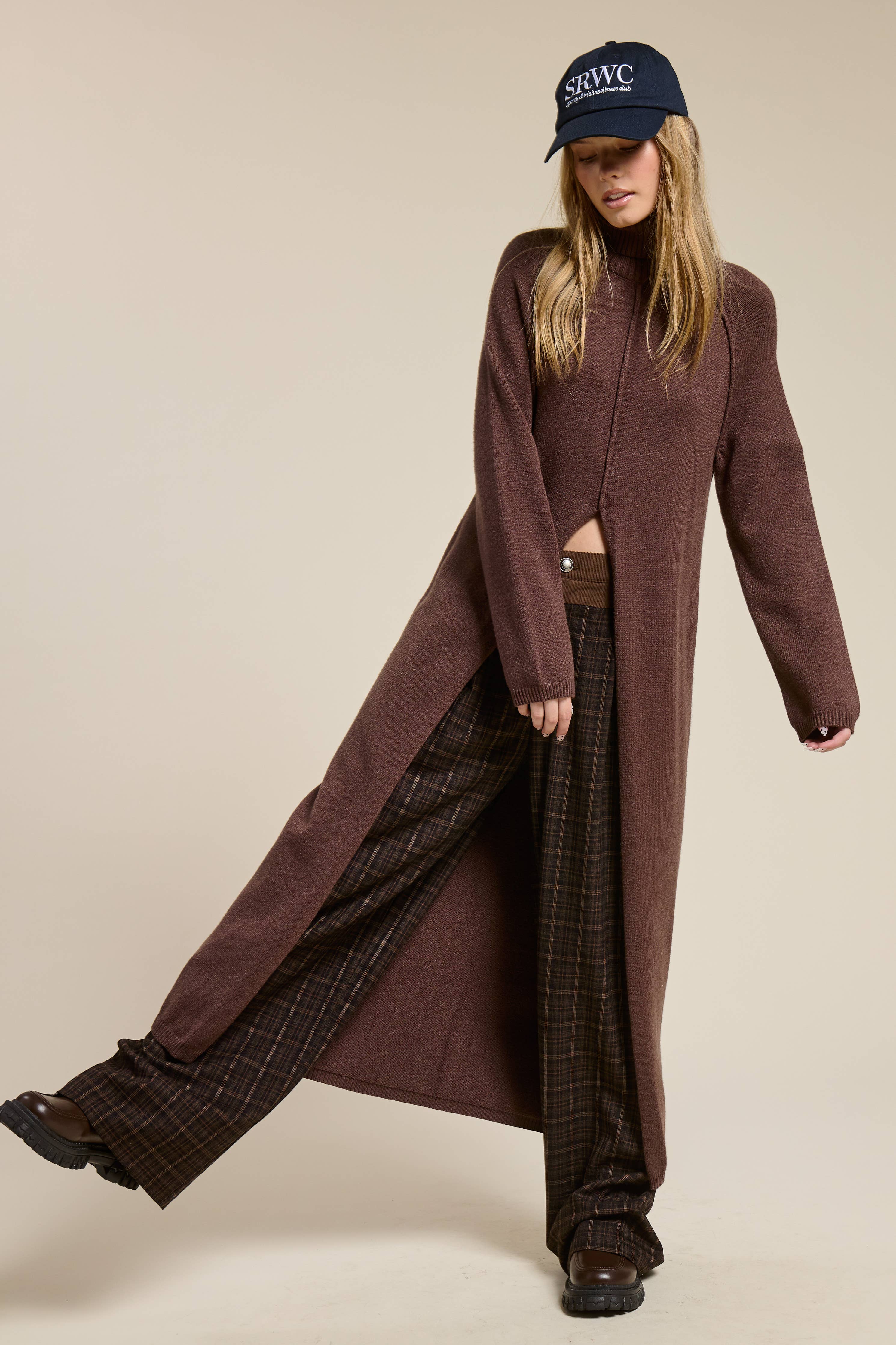 Vale Ribbed Turtleneck Tunic Sweater