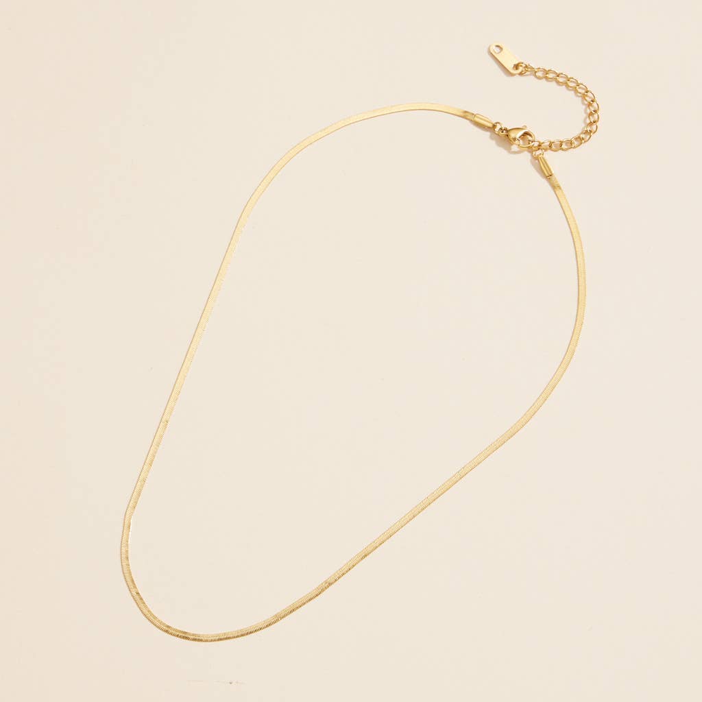 Hene Snake Chain Gold Dip Stainless Steel Necklace
