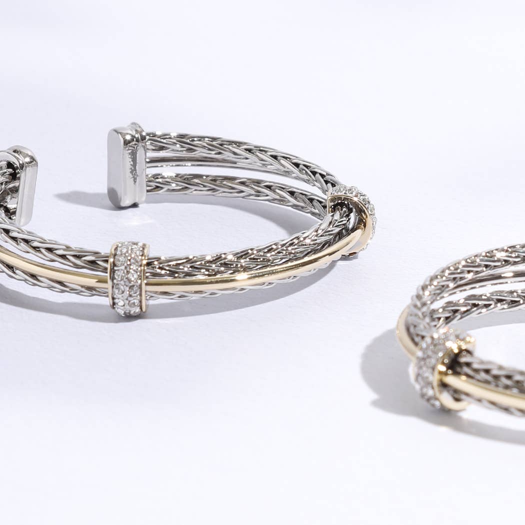 Datz Layered Wheat Chain Bracelet Cuff Bangle